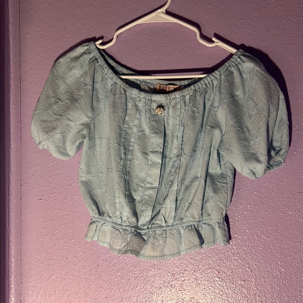 Blue Off-Shoulder Top